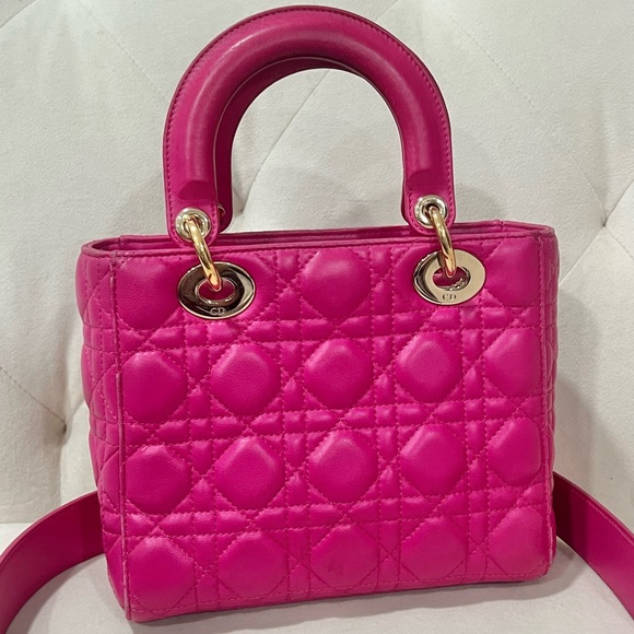 Lady Dior Pink Small Quilted with gold tone hardware pins strap - Picture 3 of 10